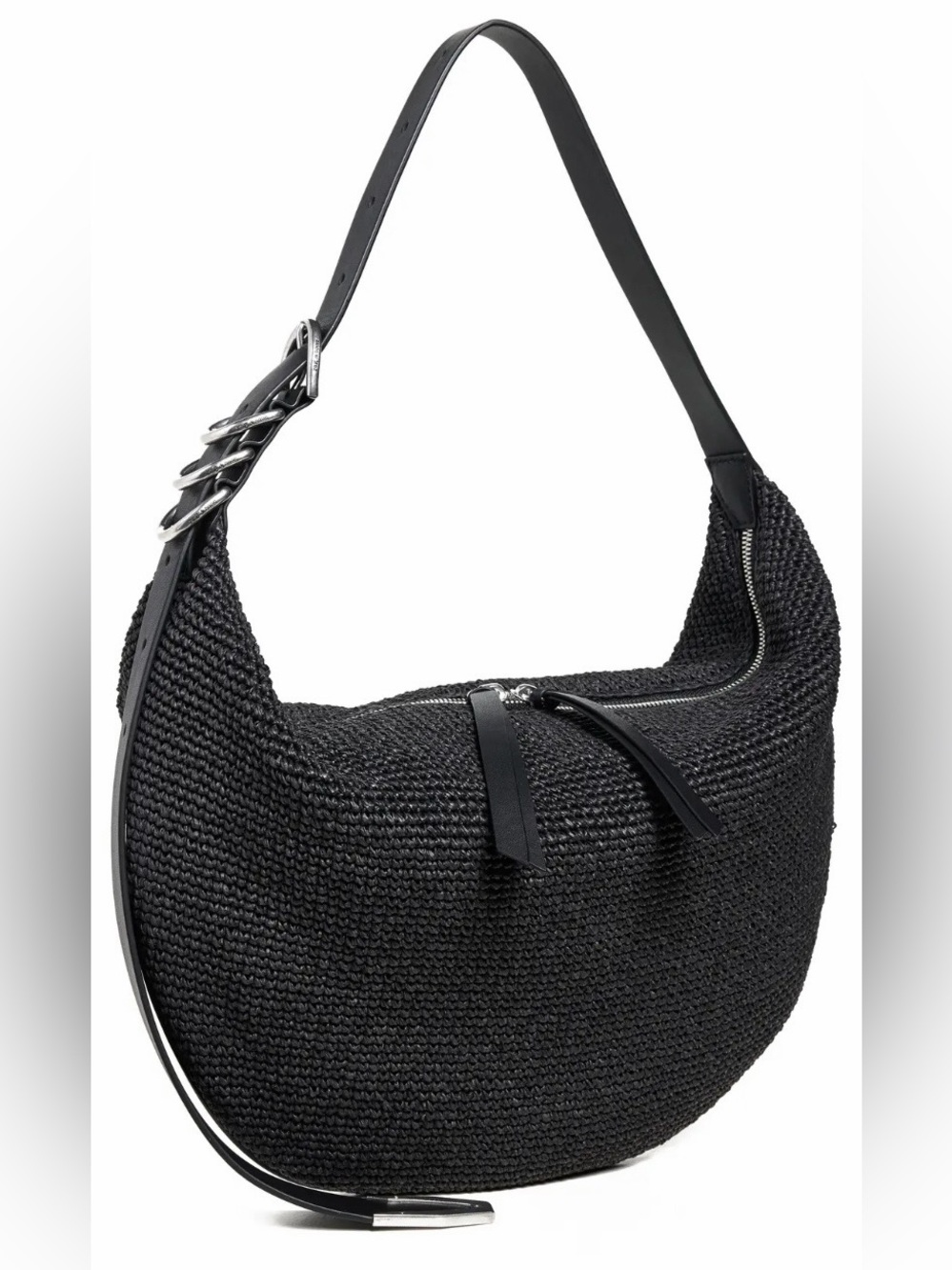 Rag and Bone Black Woven Hobo Shoulder Bag